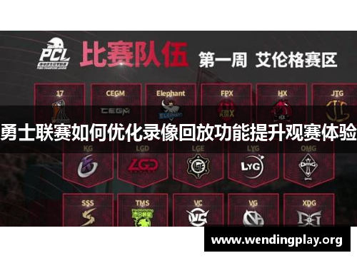 勇士联赛如何优化录像回放功能提升观赛体验 勇士联赛如何优化录像回放功能提升观赛体验